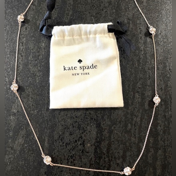 KATE SPADE NEW YORK LADY MARMALADE GOLD RHINESTONE SCATTER STATION NECKLACE - Picture 13 of 15